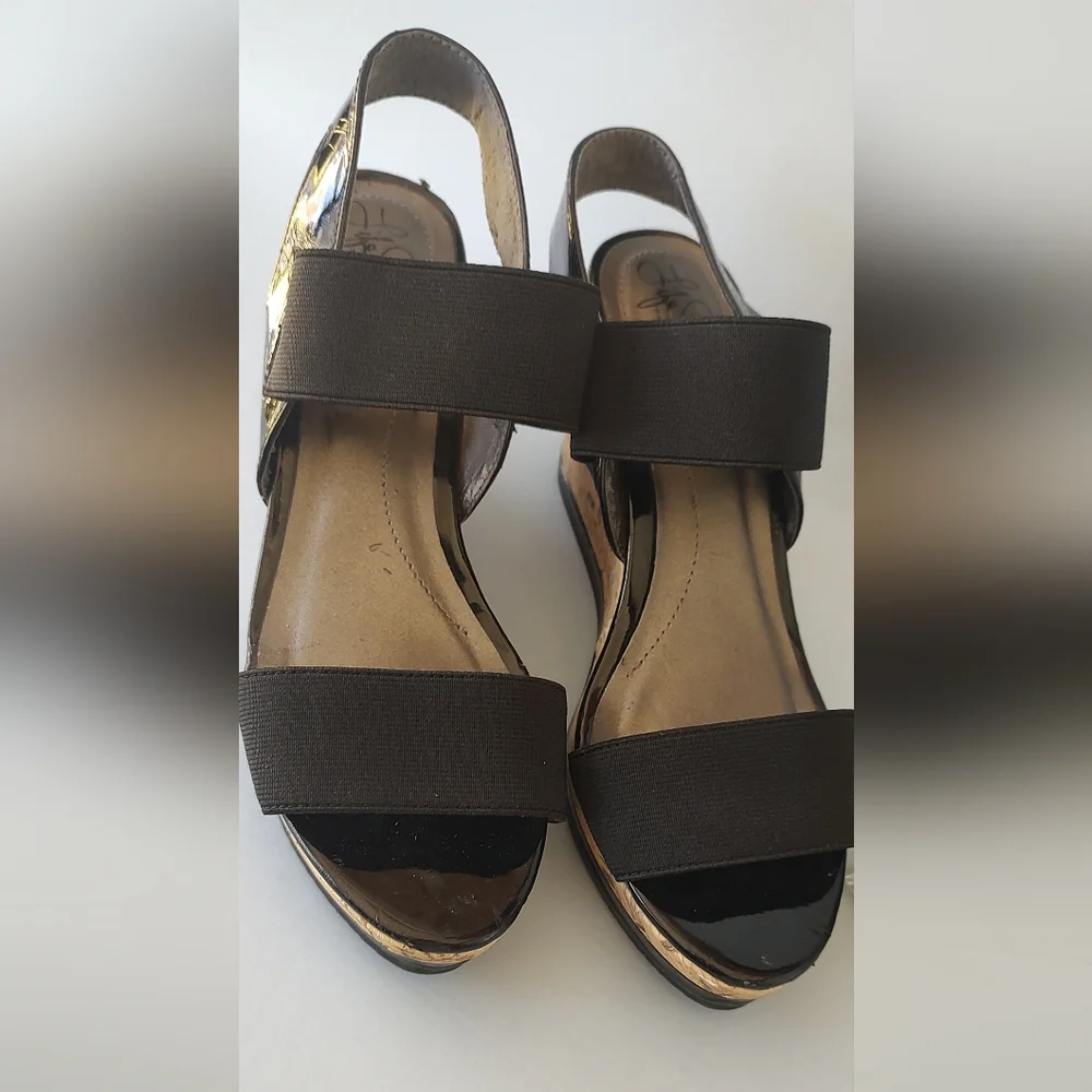 Sandals Style Wedge Life Stride Black and Tan